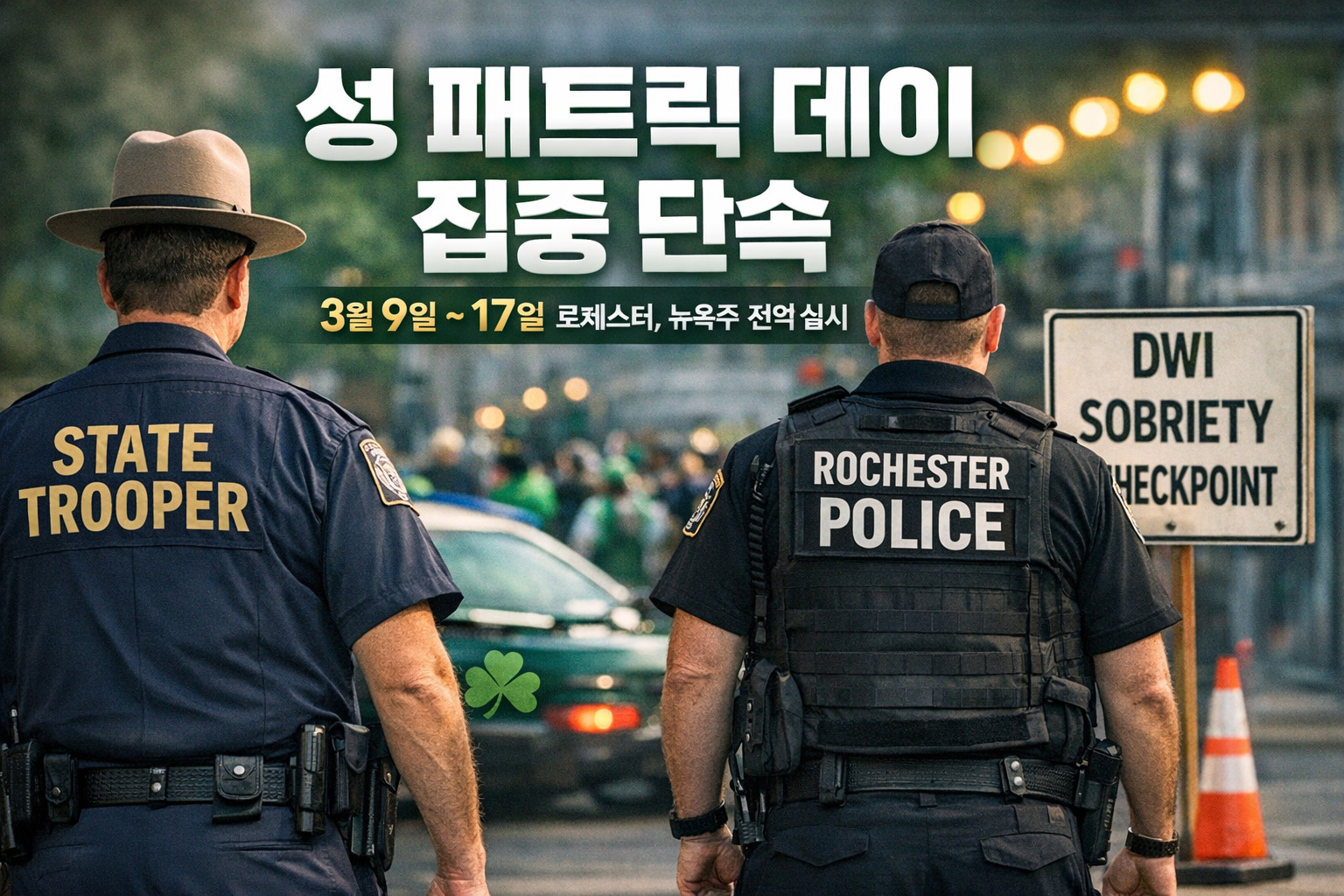 로체스터, 성 패트릭 데이 맞아 경찰 단속 대폭 강화